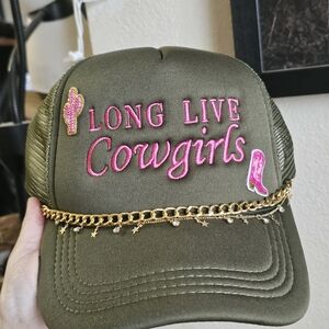 Olive Green 'Long Live Cowgirls' Hat